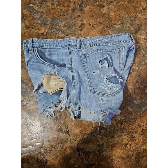 Rag & Bone Women's Cut Off‎ Distressed Denim Jean Shorts Blue Size 28 (A21) - Picture 4 of 8